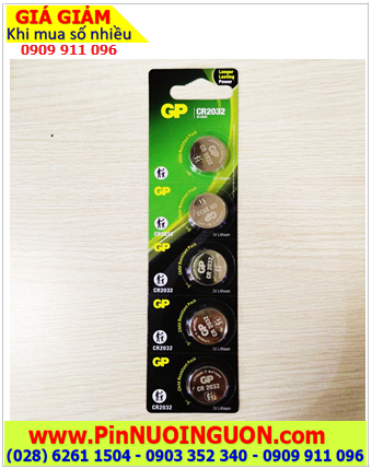 COMBO mua 01vỉ=5viên Pin 3v lithium GP CR2032 DL2032 chính hãng, Giá chỉ 49.000/ vỉ 5viên